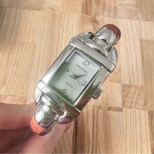 Vernier ladies faux bamboo tropical cuff bracelet watch NEW BATTERY